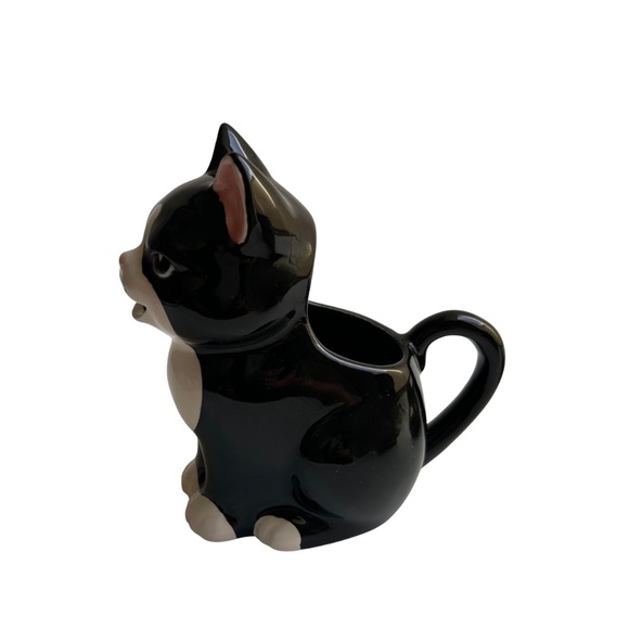 Vintage Lefton Ceramic Tuxedo Kitty Cat Creamer - Picture 6 of 10